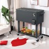 Jutoop 80QT Insulated Trolley - Dark Gray Plastic Rectangular Rolling