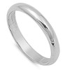 Sterling Silver Wedding 3mm Band Plain Comfort Fit Ring Solid