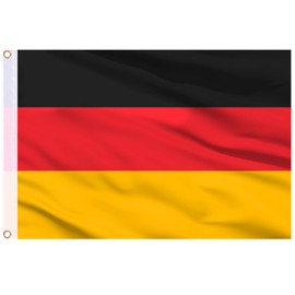 AhfuLife Germany Flag 90 x 150 cm for Olympic Decoration 2024, 1 Piece German Flag Bright Colours with Brass Eyelets, Germany Flag for Football World Cup Olympic National Day 2024 Bar Party Decoration