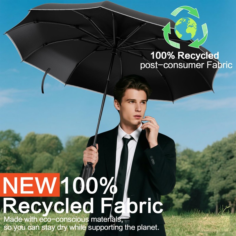 Copulan Windproof Compact Travel Umbrella,Large Strong but Light Portable and