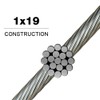 316 Stainless Steel Cable Wire Rope 3/16" 1x19-100 ft Coil