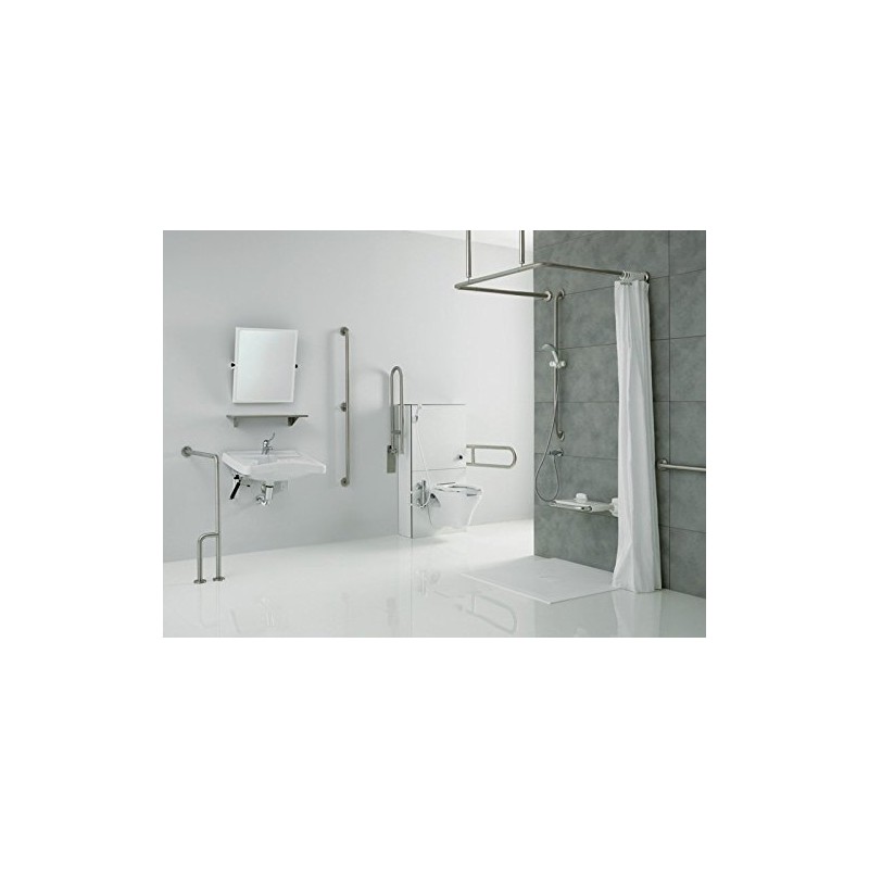 Satin Stainless Steel L-Shaped Grab Bar, Right, G55JBR19 – 32”