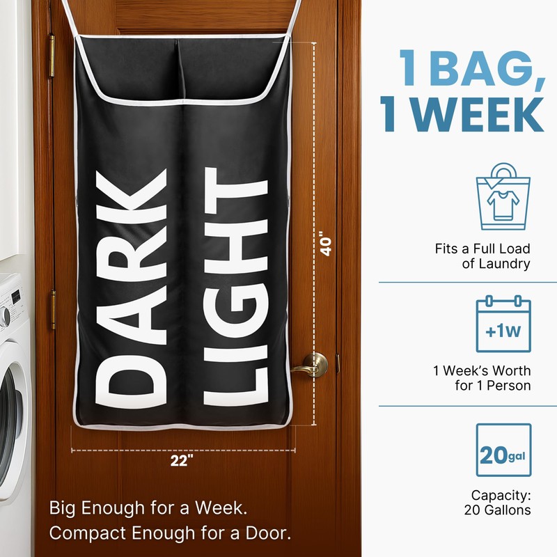DONAQ Hanging Laundry Hamper Bag XL, Space Saving over the