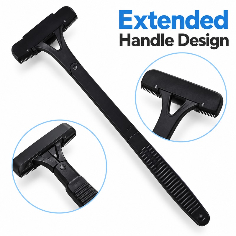 Long Handle Back Shaver for Men – Foldable Body Hair
