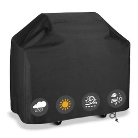 LADOKEE Weatherproof Grill Cover, Oxford, Grill Covers, BBQ Cover, Protective Cover, Dustproof, Grill Cover, 147 x 61 x 117 cm, Black