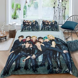 Zbeiba Bed Linen 135 x 200 cm, Strey Kids Duvet Cover Pillowcases 3D Printed Bedding Set on Soft Microfibre Cotton for Teenagers Adults (KZ3, 135 x 200 + 2 x 80 x 80 cm)