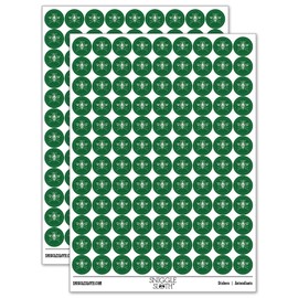 Mosquito Bug 200 Counts Round Stickers - Matte Finish - 0.50" Size - Dark Green