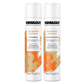 Toni & Guy Bundle of Shampoo 250ml and Conditioner 250ml that intensely Nourishes Damaged Hair Making Stronger and More Resilient With Every Wash