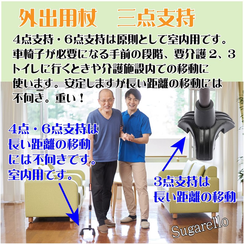 Sugarello Rubber Cane Rubber Feet Replacement Rubber Multi-Point Cane Nursing