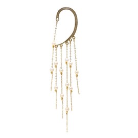 Happyyami Ear Cuffs Non Pierced Earrings Pearl Fairy Ear Clips Wedding Ear Jewellery