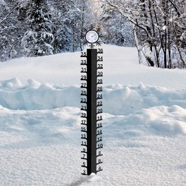 Snow Gauge Outdoor,Temperature Gauge Iron Stake for Snow Measuring - Accurate Snow Measurement Tool Snow Meter Measuring Gauge for Backyard, Garden, Patio
