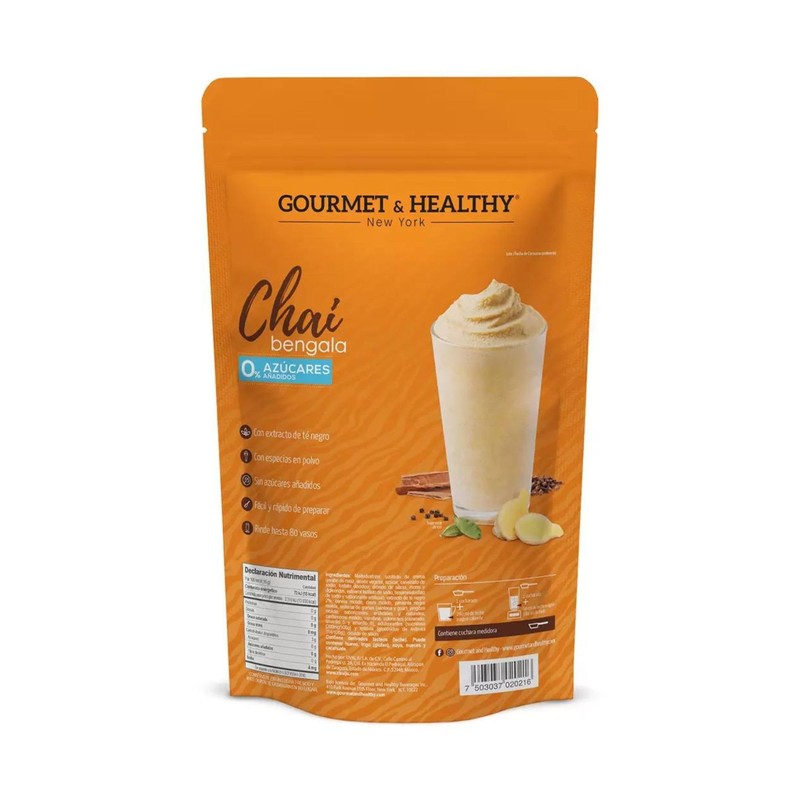 Gourmet & Healthy Té Chai Bengala 0 Azúcar 800g