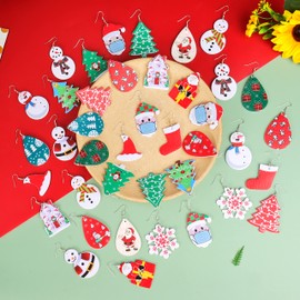 Christmas Earrings for Women Christmas Tree Dangle Earrings Snowflake Santa Candy Cane Snowman Penguin Earrings Holiday Winter Earrings Christmas Stocking Stuffers Gifts