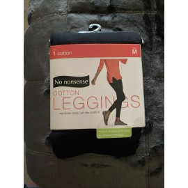 No Nonsense Leggings Cotton Size M Black All Day Comfort No Show Coverage
