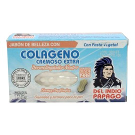 Del Indio Papago Jabon De Colageno Extra Cremoso Neutro 125g