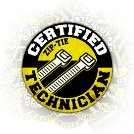 3PCS Zip Tie Certified Sticker Funny Technici*n Mechan*c Electric*an Construction Sticker for Kids Teens, Waterproof Vinyl Stickers, Aesthetic Laptop Stickers, Stickers for Water Bottles 2in