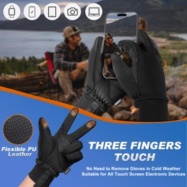 Sukeen Winter Gloves Men Women, Touchscreen Anti-Slip Warm Running Gloves for Cold Weather Hiking Cycling Driving Daily Work, Black, XL