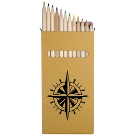 Azeeda 12 x 'Helm & Compass' Long 178mm Coloured Pencils/Pencil Set (PE00065655)