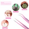 Pack of 6 Tweezers Point, Tip Tweezers, Eyelash Tweezers, Precise
