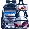 UFNDC 3PCS Clear Backpack Heavy Duty, See Through School Bag