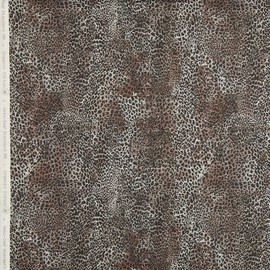 Kt KILOtela - Digitally Printed Half Panama Organic Cotton Canvas Fabric, Standard 100 by Oeko-Tex, 100 cm Length x 280 cm Width, Animal Print, Brown - 1 Metre