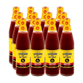 Louisiana Brand Hot Sauce, Hotter Hot Sauce (6 Fl Oz (Pack of 12))