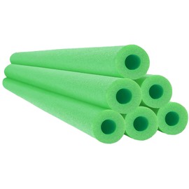 Chochkees Green Pool Noodles Swimming Hollow Core Foam Tube, Floating Thick Noodles for Floating, Pool Accessories, 52" (12-Pack)