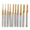 10 Pieces Titanium Coated End Mill Carbide CNC Cutter Tools