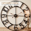 AMAATE Black Gold Cutout Numeral Metal Wall Clock Modern Industrial