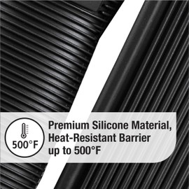 All-Clad Silicone Grip Set: 100% Silicone Flexible & Heat Resistant Ribbed Grip Set - Perfect for Cast Iron, Steel, or Glass, (2-Piece), Black/Grey