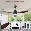 Kinyaras 52" Outdoor Ceiling-Fan with Light: Plug-in Waterproof Hanging Fans,