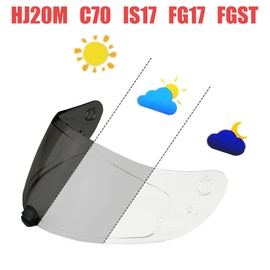 ZQIYDYP HJ-20M Face shield replacement,UV Protective Scratch-resistant helmet Visor for HJC FG-17 IS-17 C70 Helmet (Photochromic Clear/Light Black)