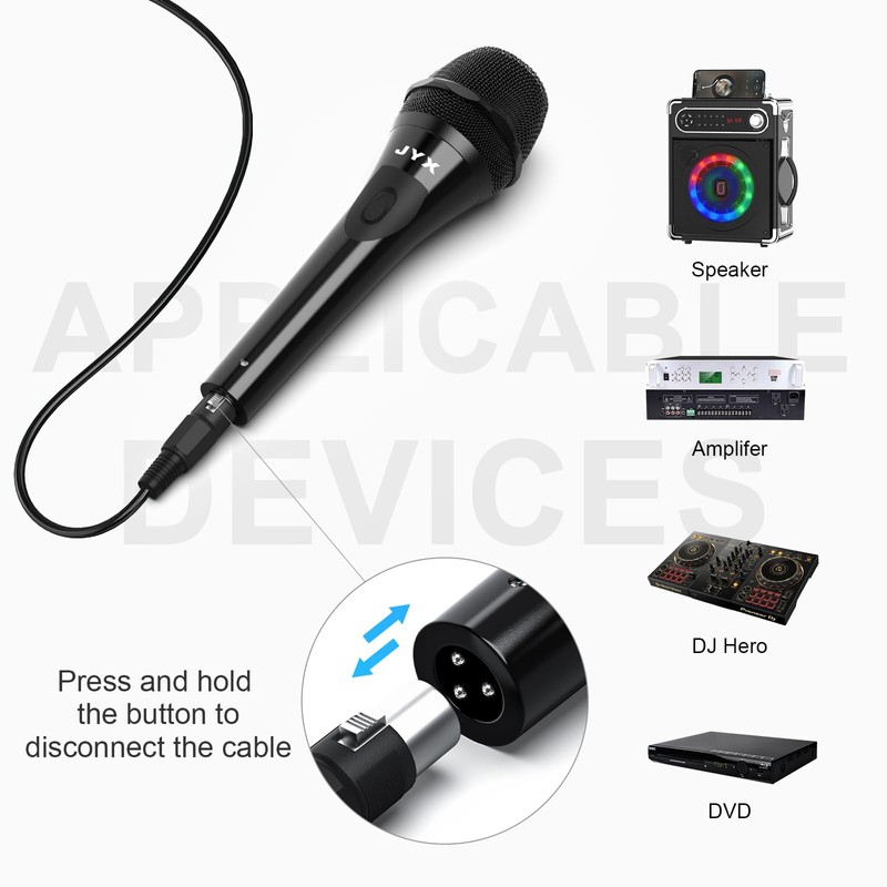 JYX Karaoke Dynamic Microphone Unidirectional PA System Speaker Conference/Karaoke/Speech 6.35mm