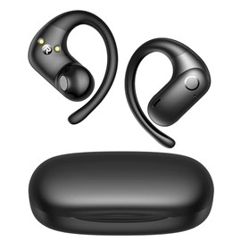 kurdene Auriculares inalámbricos Bluetooth 5.4, auriculares abiertos con sonido de graves profundos, auriculares de 60 horas de reproducción, ajuste s