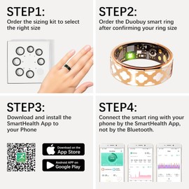 Smart Ring Health Tracker for Women Men, Fitness Tracker with Steps, Distance & Calorie Count, Fitness Ring with Sleep, Heart Rate, Blood Oxygen Real Time Monitor (13#)