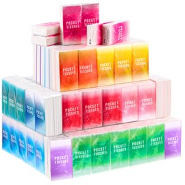 Fuutreo 200 Pack Facial Tissues Travel Size Bulk 4 Ply Small Pocket Tissues Pack Soft Disposable Individually Wrapped Tissues for Wallet Purse Wedding Bachelorette Graduation Party, 10 Design