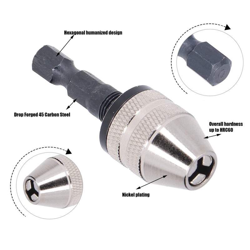 Electric Grinder Drill Chuck, Mini Drill, Keyless Chuck Conversion Adapter,