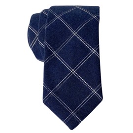 Otis & Oliver Skinny Tie Cotton Plaid Modern Necktie Great for Weddings, Dances, Missionaries, Dads, Grooms and Groomsmen (Bonn)