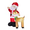 6.3FT Lighted Christmas LED Inflatable Decoration Funny Santa Reindeer Yard