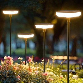 Ainostone Solar Lights Outdoor Pathway 8 Pack IP65 Waterproof 31" Solar Garden Lights 2 Heights Adjustable Auto On/Off Lasting 12H for Walkway Patio Lawn Path Yard Plants Flower Beds Landscape Decor