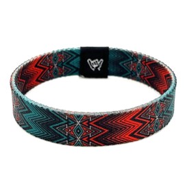 Hang Loose Bands - Southwestern Bracelet for Men, Women & Teens - Comfy Tribal Print and Boho - Western Style Reversible Wristband - Burning Man | Medium: 7.5" (for large wrists)