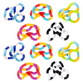 GWAWG 10 PCS Tangle Fidget Toy Twisty Fidget Toy Stress Relief Stim Silent for Kids and Adults