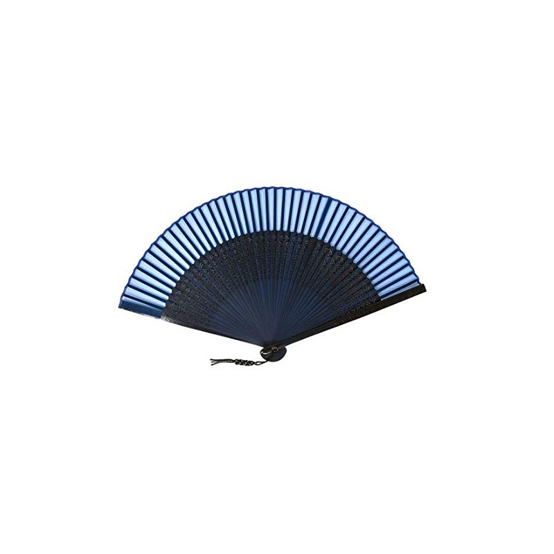 Stylish kimono Iroha Hand Fan, Carving Pattern, Kyoto Braid Charm,