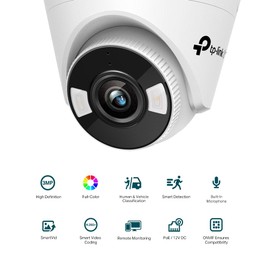 TP-Link VIGI 3MP C430 (4mm) Full Color Tower Network Camera, 4mm Lens, Intelligent Detection, Smart IR, WDR, 3D DNR 2YW (LD)