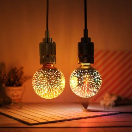 Filament Fireworks Light Bulb 3D Colorful RGB Decoration LED Bulb 4W Edison Bulb Shape Like Sharp Diamond for Party Home Christmas Holiday Festival Decor Novelty Lamp