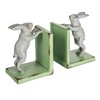 Creative Co-Op Decorative 2-Tone Cast Metal Rabbit Bookends, Green and