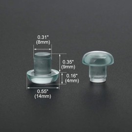 uxcell 16pcs 8mm Clear Stem Bumpers Glide, Patio Outdoor Furniture Glass Table Desk Top Anti-collision Embedded