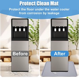Water Cooler Dispenser Mat with Raised Edge, Water Cooler Mat Drip Tray Floor Protector, 24"x16" Water Dispenser Drip Pan Waterproof Desktop Silicone Mat for Mini Fridge, Washer, Coffee, Dishwasher