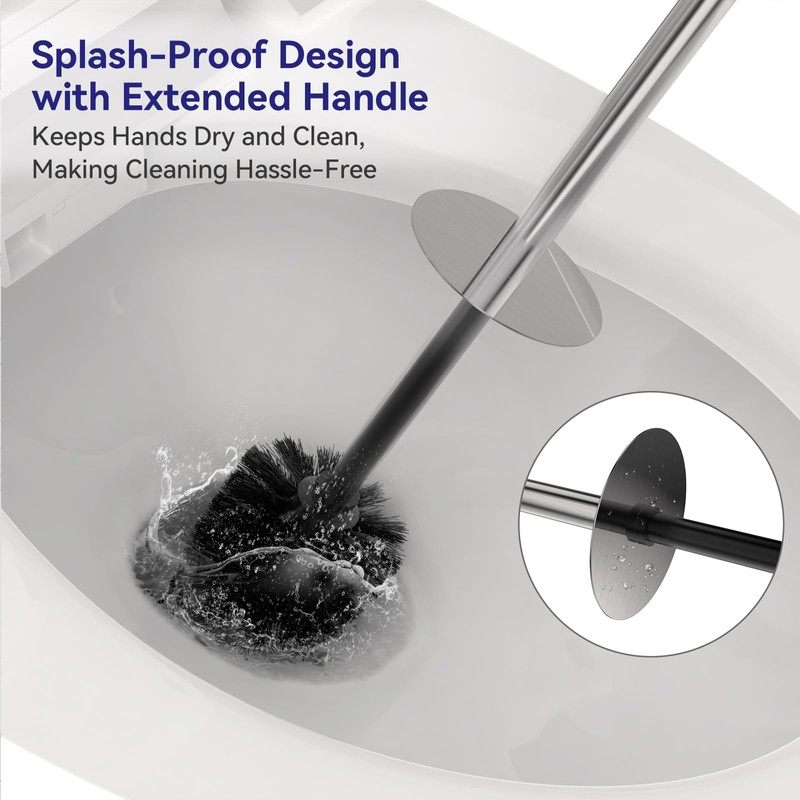 DOWRY Stainless Steel Toilet Bowl Brush and Holder for Bathroom