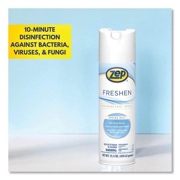 Zep Freshen Disinfectant Spray, Spring Mist, 15.5 oz Aerosol Spray